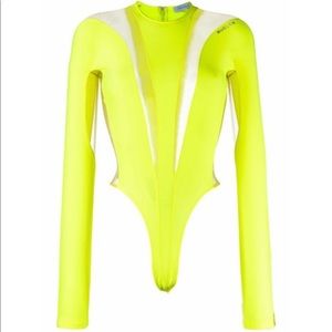 Mugler sheer-panels long-sleeved bodysuit
